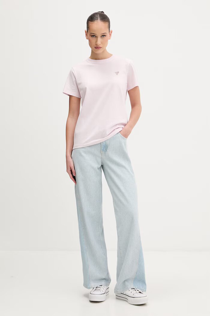 GUESS JEANS тениска дамска с памук розова W4YI10 J1314