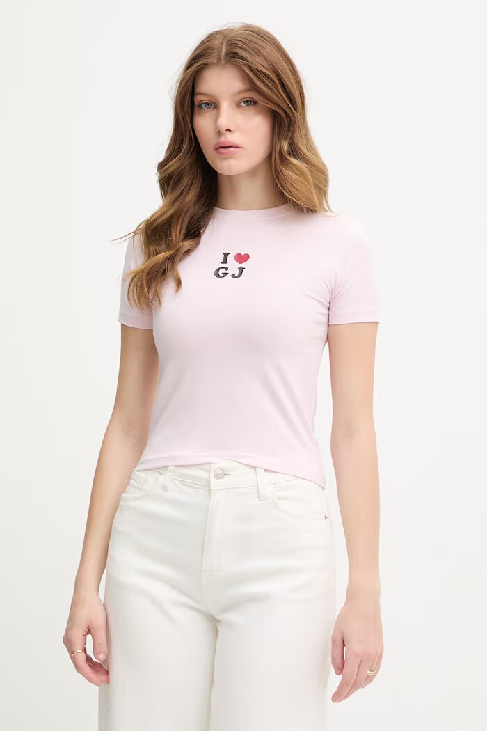 GUESS JEANS тениска дамска с памук розова W6GIB1 J1314