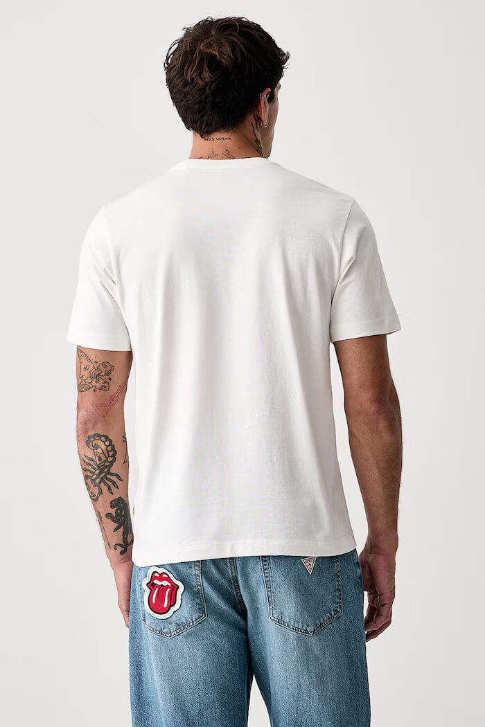 GUESS JEANS тениска мъжка от памук бяла M6BI07 K5312