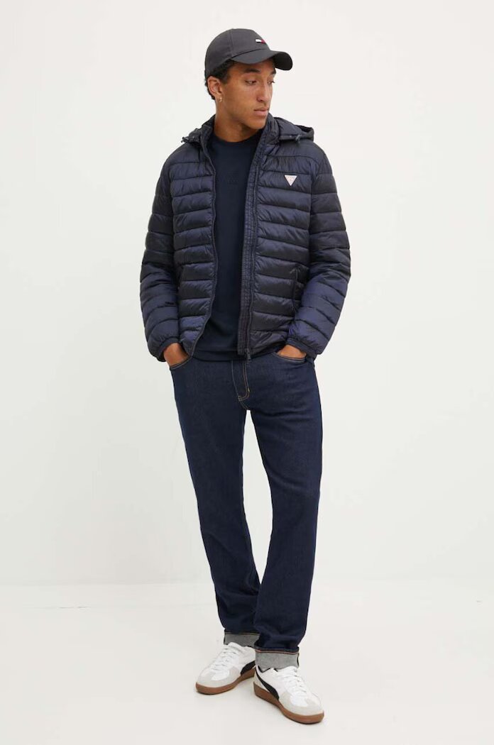 GUESS JEANS тениска мъжка от памук тъмносиня M4YI44 K8FQ4