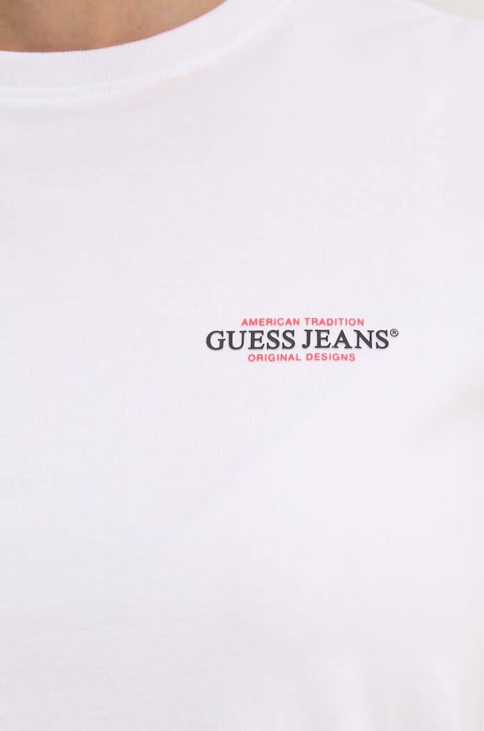 GUESS JEANS Тениска в бяло W4YI02 J1314