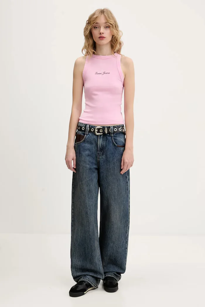 GUESS JEANS Топ в розово W6RP23 KA0H1