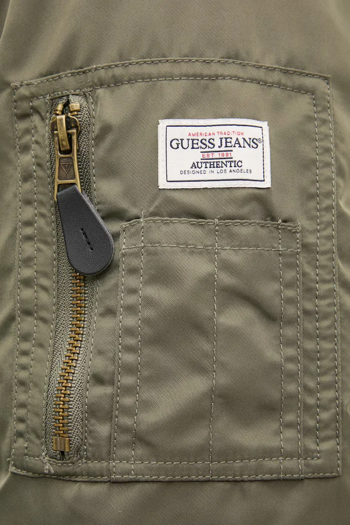 GUESS JEANS Яке бомбър в зелено преходен модел M5RL81 WHAA2