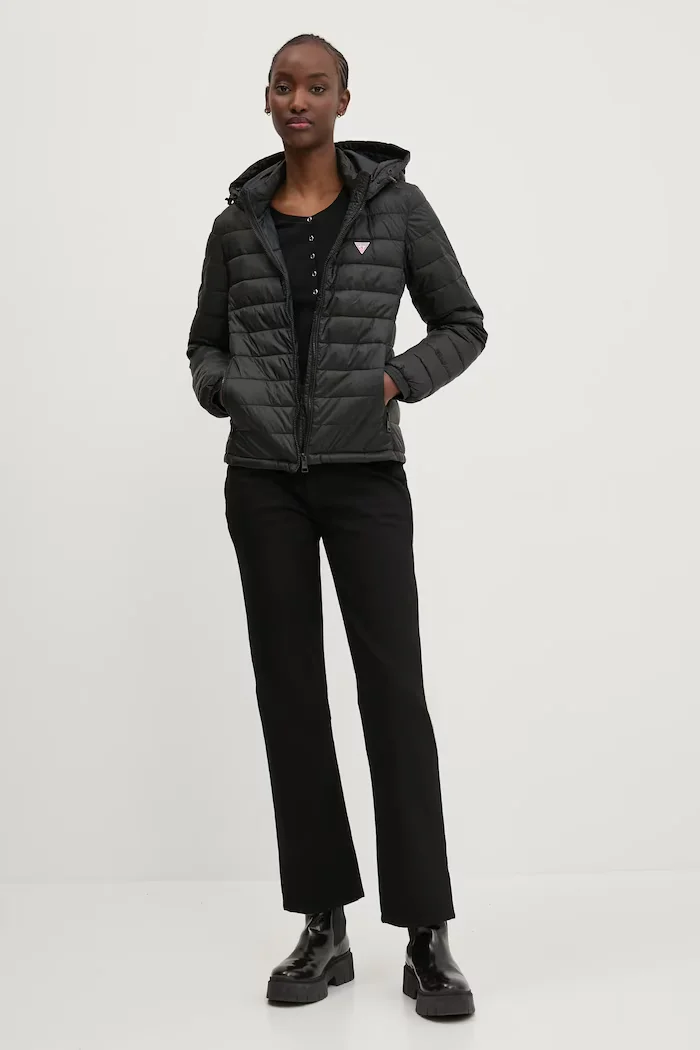 GUESS JEANS Яке в черно преходен модел W5RL99 WHAB2