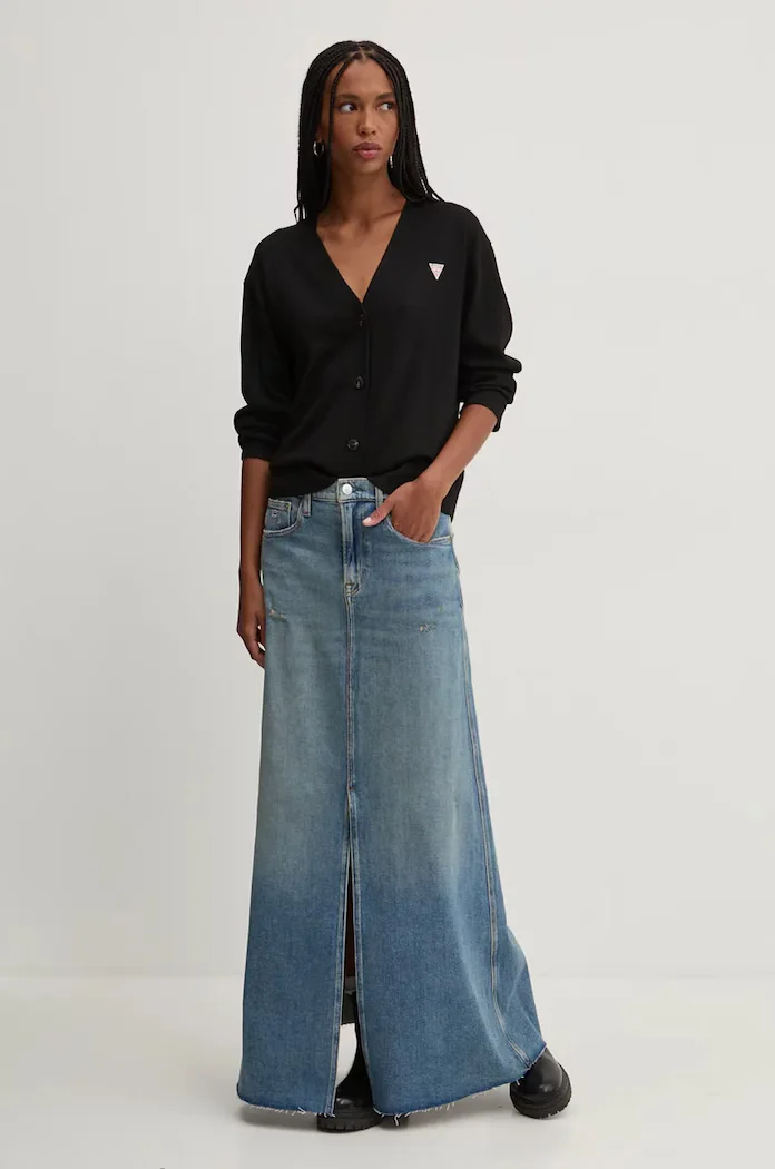 GUESS JEANS Жилетка с вълна в черно от лека материя W4BR16 Z3HO2