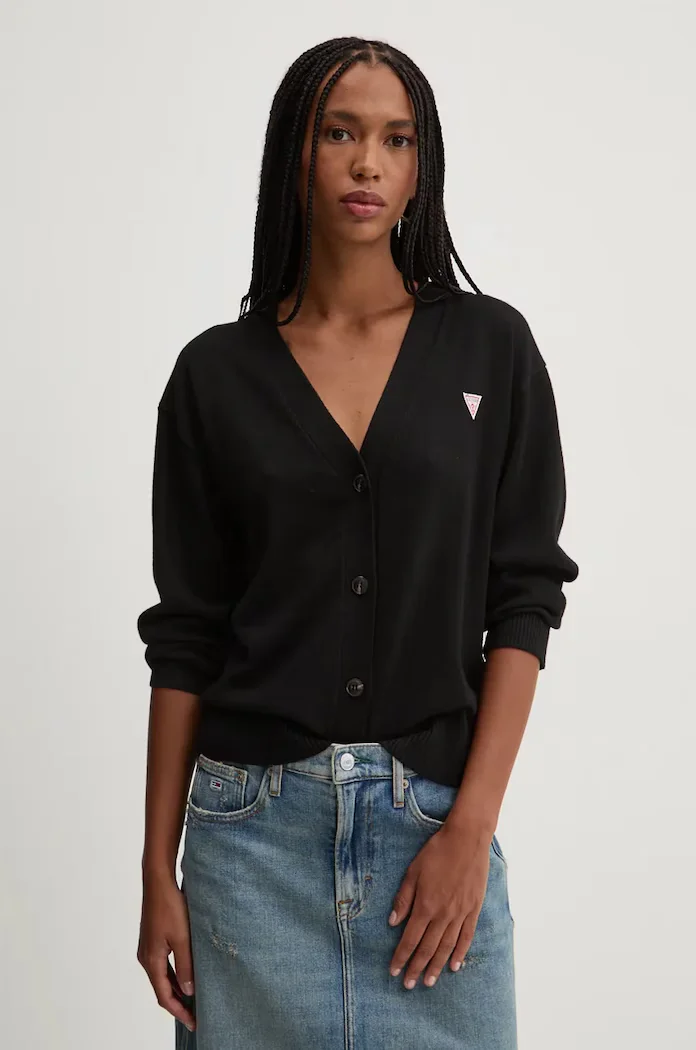 GUESS JEANS Жилетка с вълна в черно от лека материя W4BR16 Z3HO2