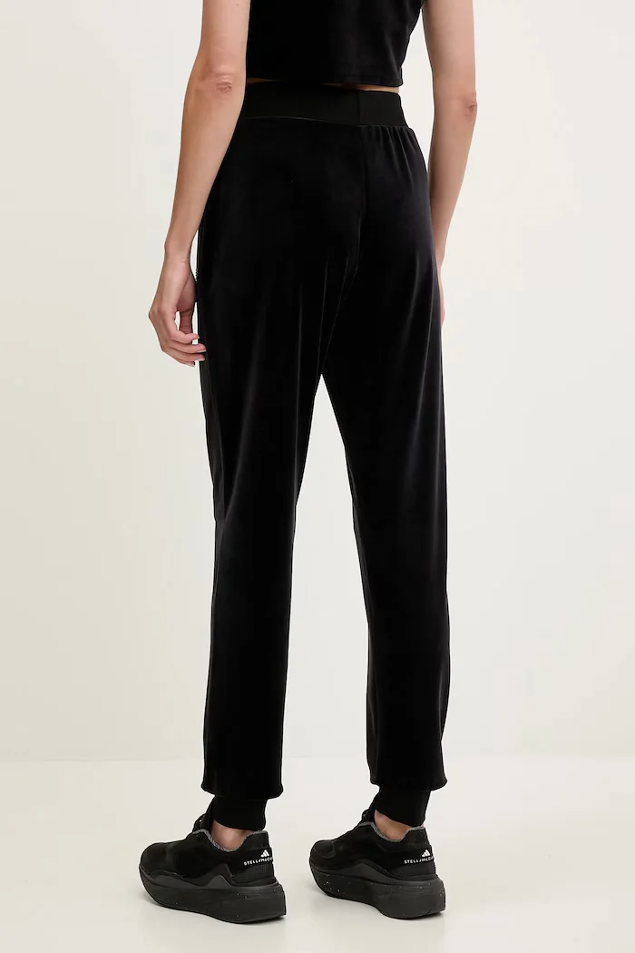 GUESS Кадифен спортен панталон COUTURE в черно с изчистен дизайн V3BB27 K0232
