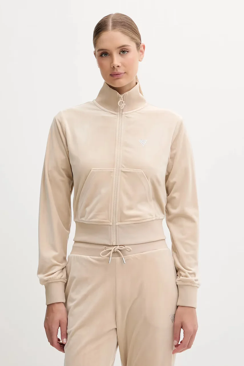 GUESS Кадифен суичър COUTURE