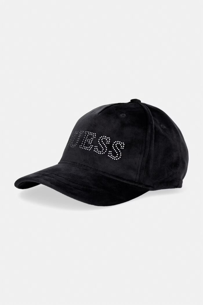 GUESS Кадифена шапка с козирка в черно V4BZ04 K0232
