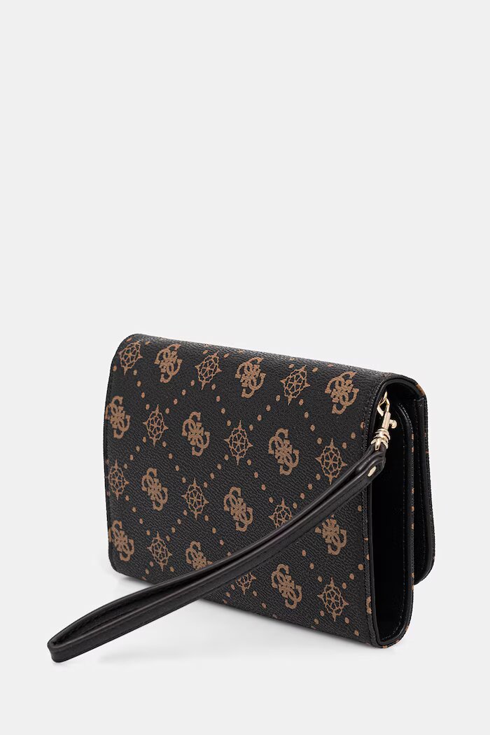 GUESS калъф дамски от имитация на кожа SILIA кафяв TWGP98 90160