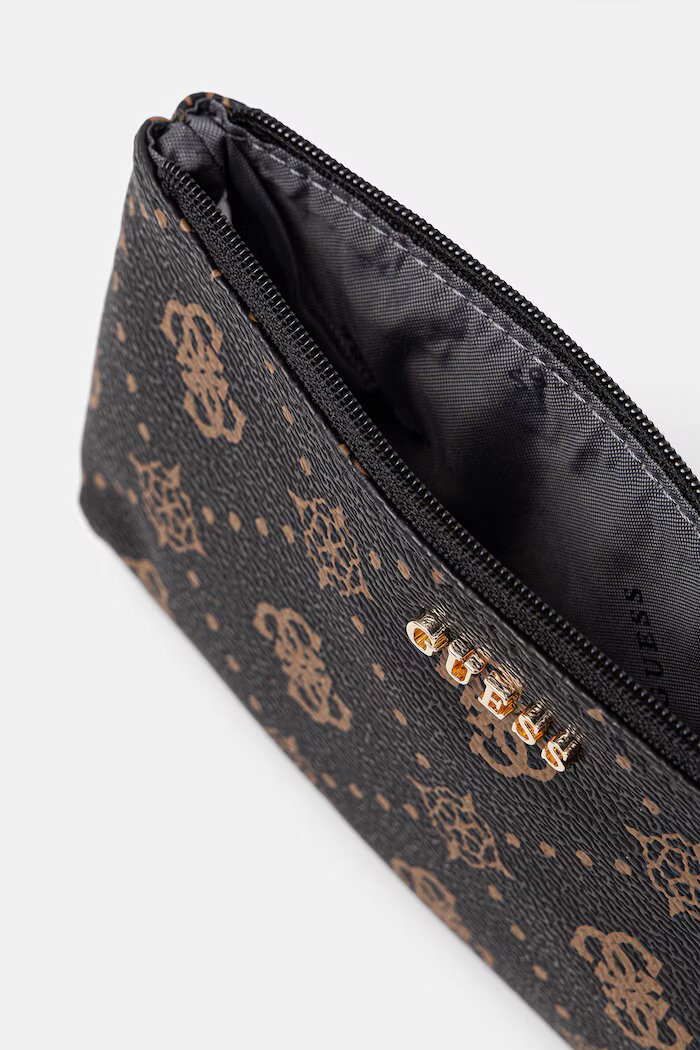GUESS калъф дамски от имитация на кожа SILIA кафяв TWGP98 90160