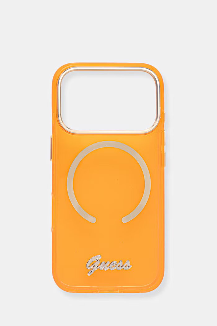 GUESS Калъф за телефон iPhone 17 Pro оранжев GUHMP17L5HTCSMSO