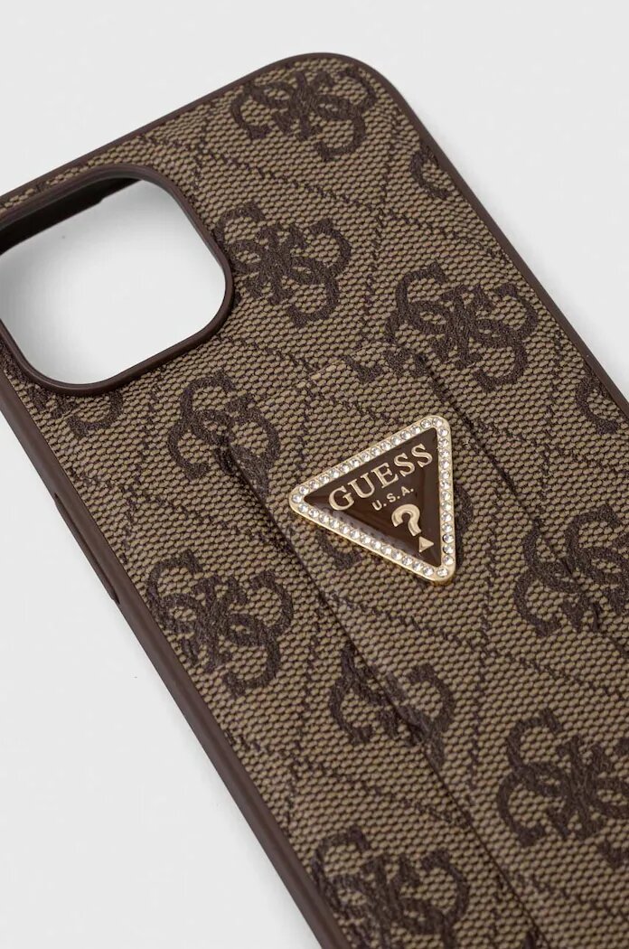 GUESS Кейс за телефон iPhone 15 / 14 / 13 6.1'' в кафяво