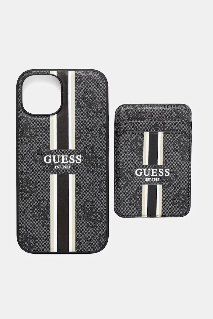 GUESS Кейс за телефон iPhone 15 в черно GUBPHCP15SP4RPSK