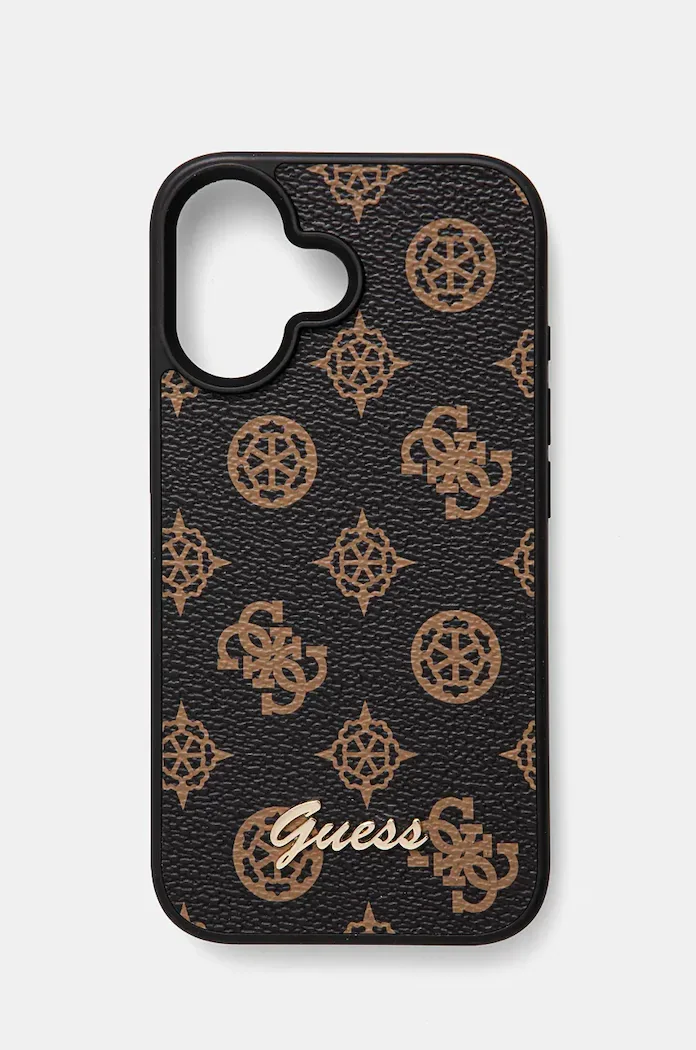 GUESS Кейс за телефон iPhone 16 6.1 в кафяво GUHMP16SPGPYSK