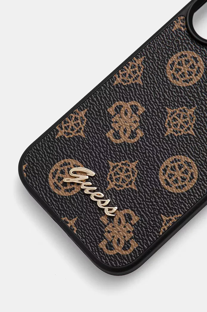 GUESS Кейс за телефон iPhone 16 6.1 в кафяво GUHMP16SPGPYSK