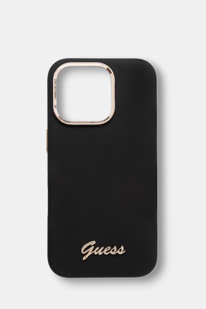 GUESS кейс за телефон iPhone 16 Pro черен GUHCP16LSMBSLK