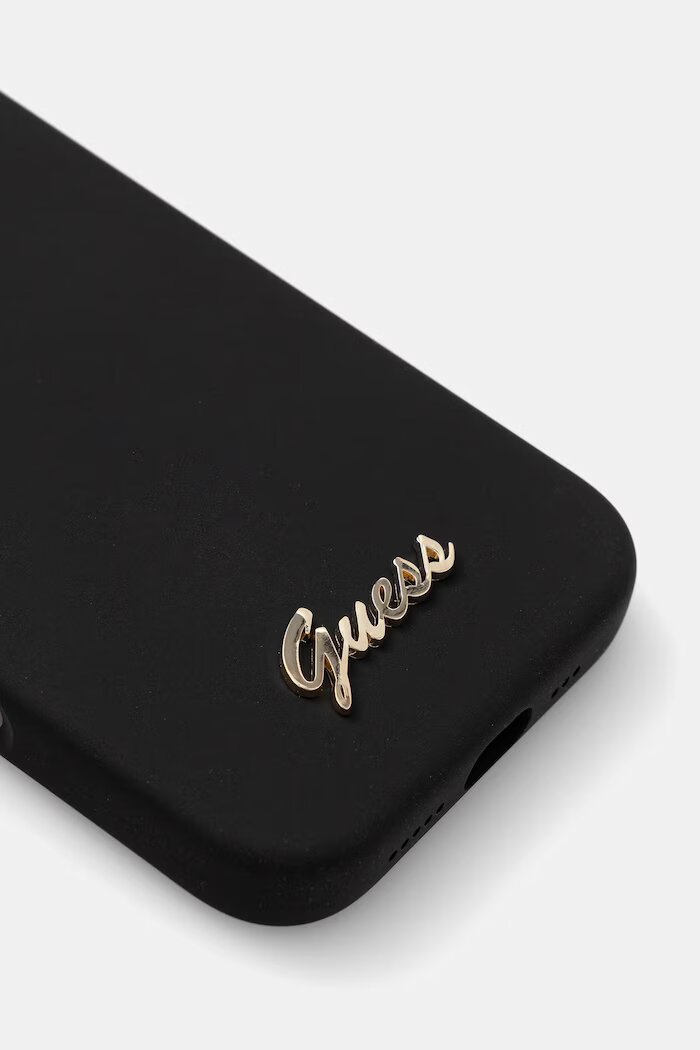 GUESS кейс за телефон iPhone 16 Pro черен GUHCP16LSMBSLK