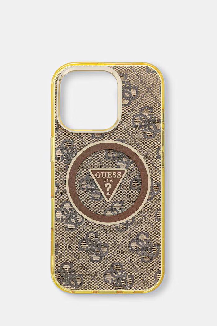 GUESS кейс за телефон iPhone 16 Pro кафяв GUHMP16LHG4PRTGW