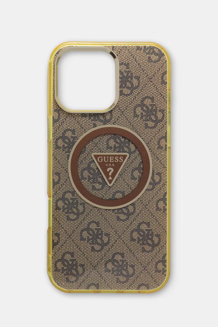 GUESS кейс за телефон iPhone 16 Pro Max кафяв GUHMP16XHG4PRTGW