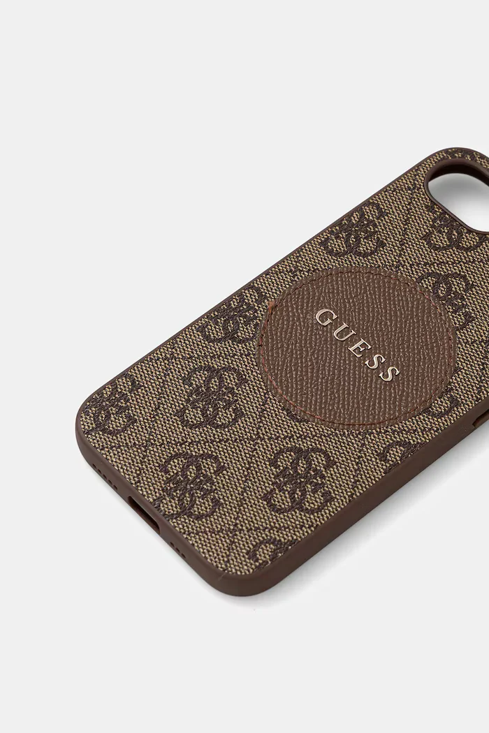 GUESS Кейс за телефон iPhone 16e в кафяво GUHMPSE4P4PGRSGW