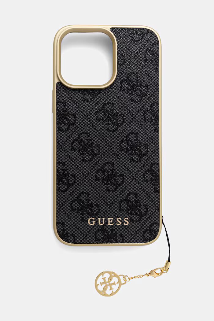 GUESS кейс за телефон от имитация на кожа iPhone 16 Pro Max тъмносин GUHCP16XGF4GGR