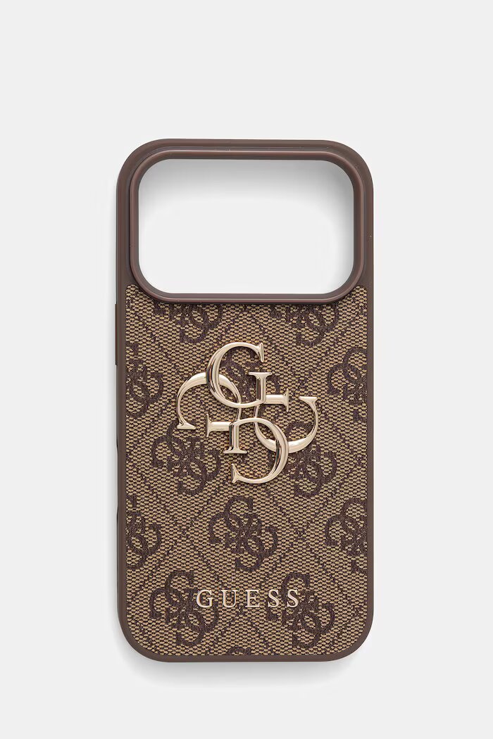 GUESS кейс за телефон от имитация на кожа iPhone 17 Pro кафяв GUHCP17L4GMGBR