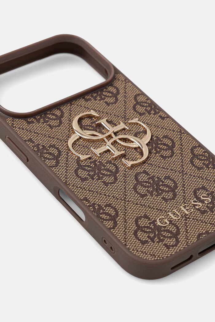 GUESS кейс за телефон от имитация на кожа iPhone 17 Pro кафяв GUHCP17L4GMGBR