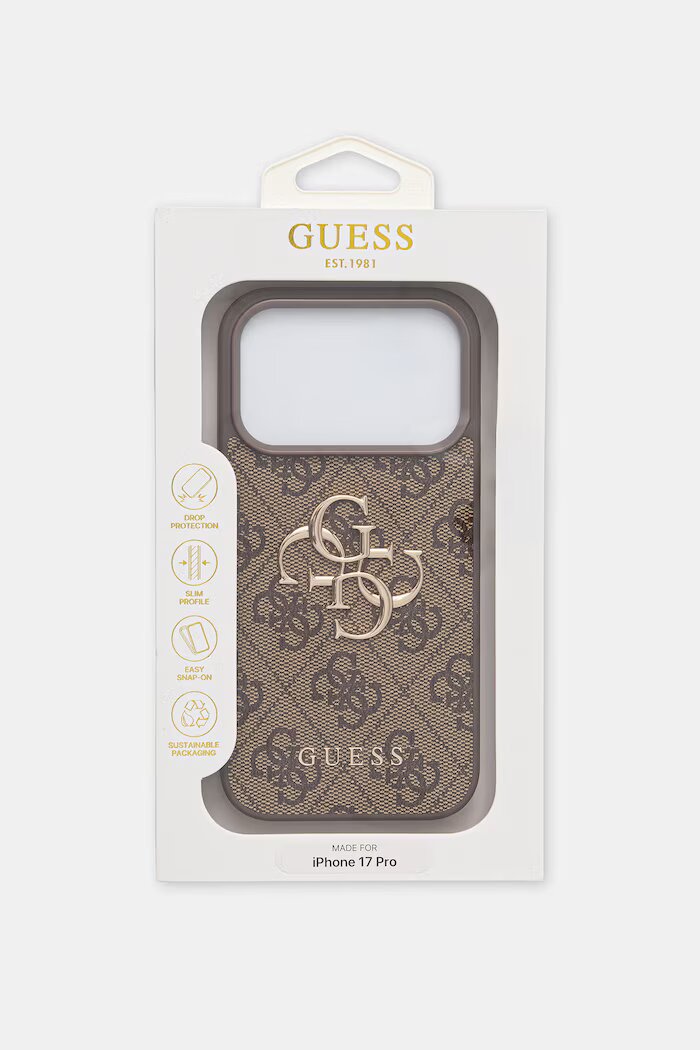 GUESS кейс за телефон от имитация на кожа iPhone 17 Pro кафяв GUHCP17L4GMGBR