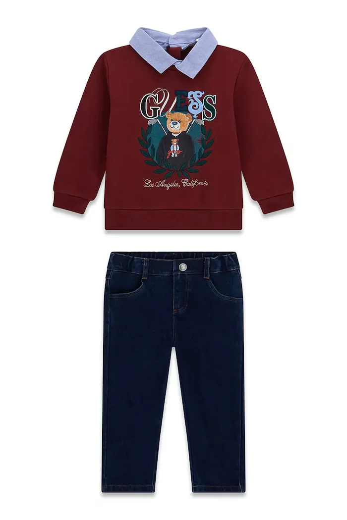 GUESS комплект за деца от памук бордо N6YG07 K5170