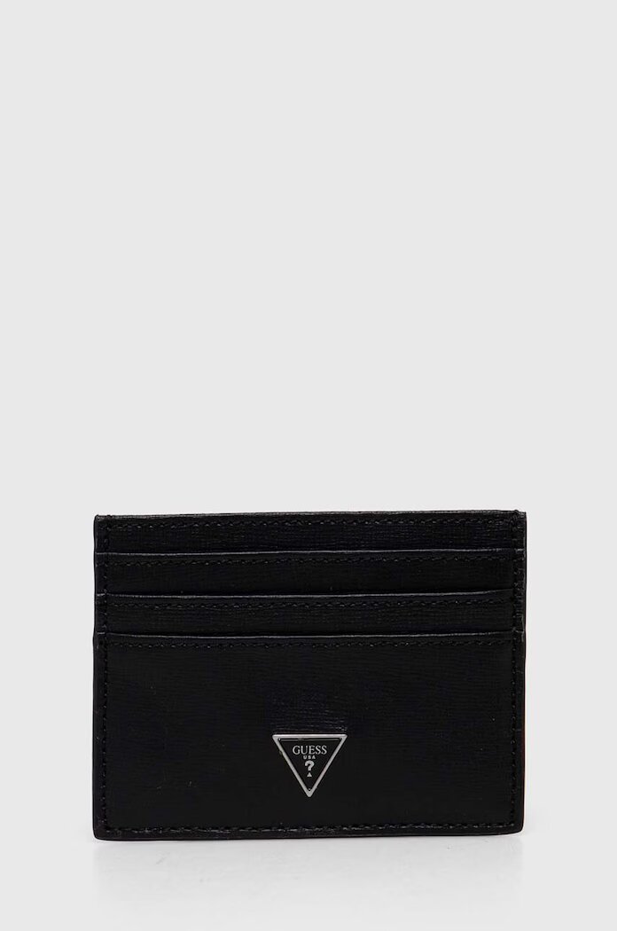 GUESS Кожен калъф за карти MITO в черно SMCSLE LEA25