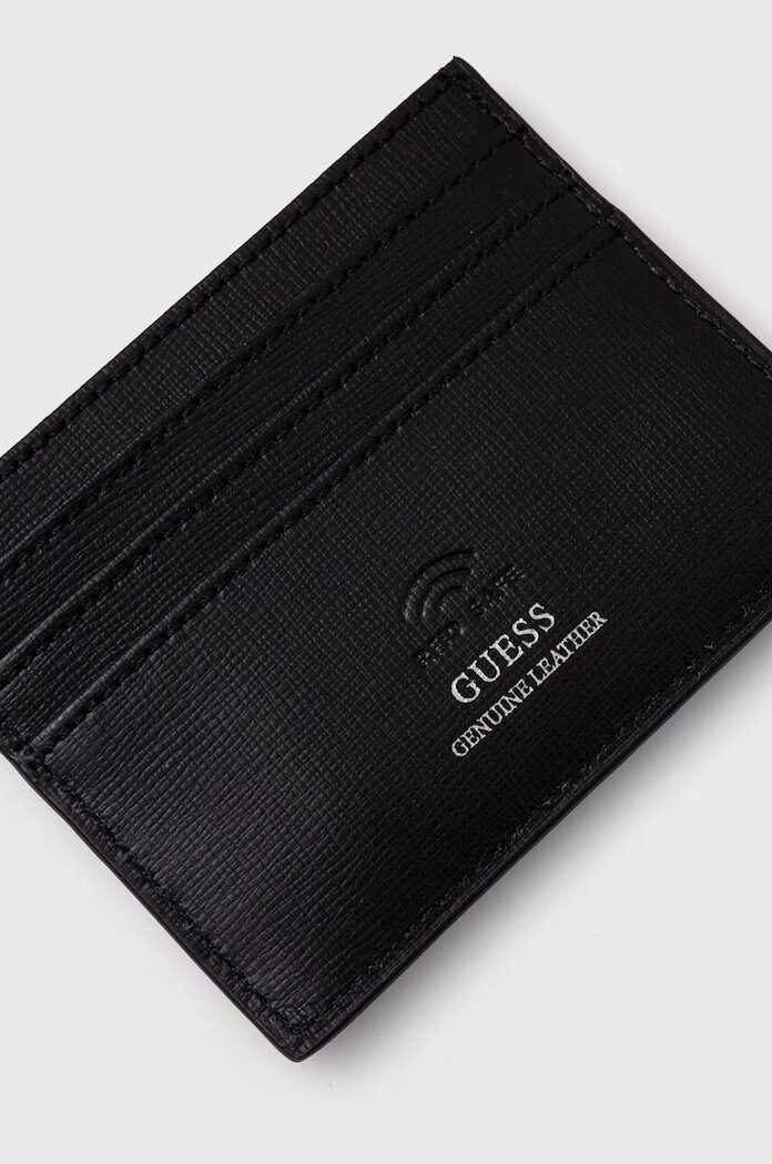 GUESS Кожен калъф за карти MITO в черно SMCSLE LEA25