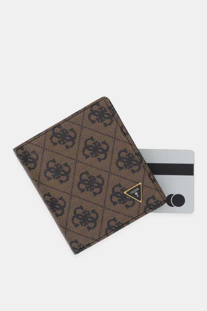 GUESS Кожен портфейл мъжки в черно