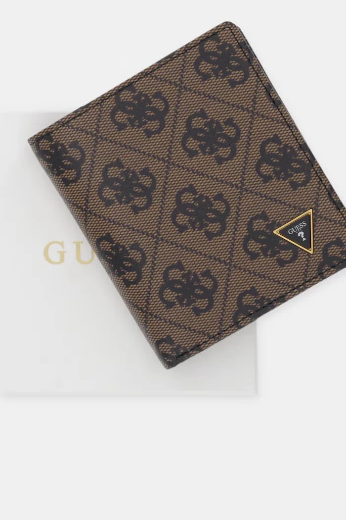 GUESS Кожен портфейл мъжки в черно