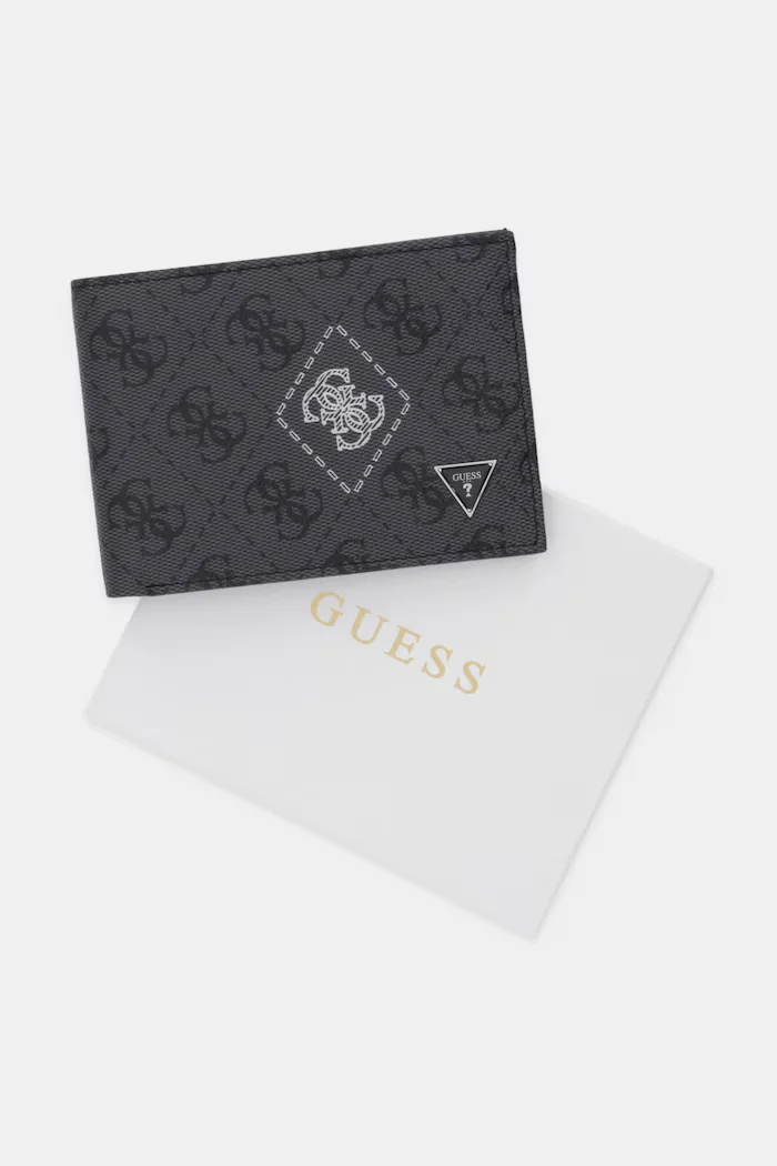 GUESS Кожен портфейл MILANO мъжки в черно SMMACT LEA27