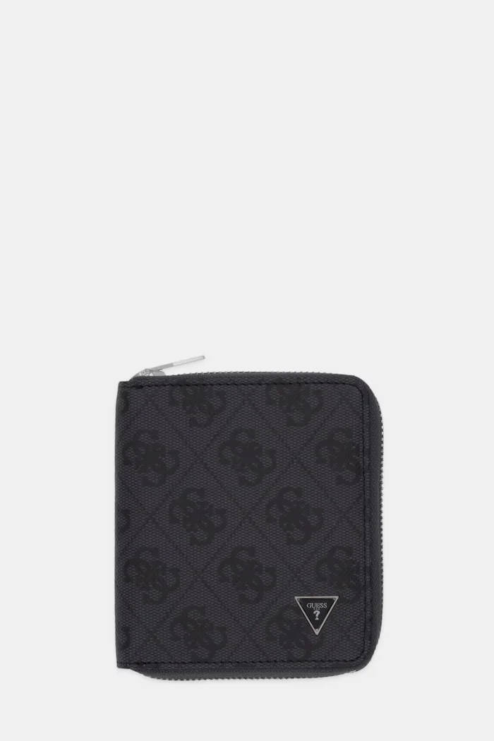GUESS Кожен портфейл MILANO мъжки в черно SMMALO LEA02