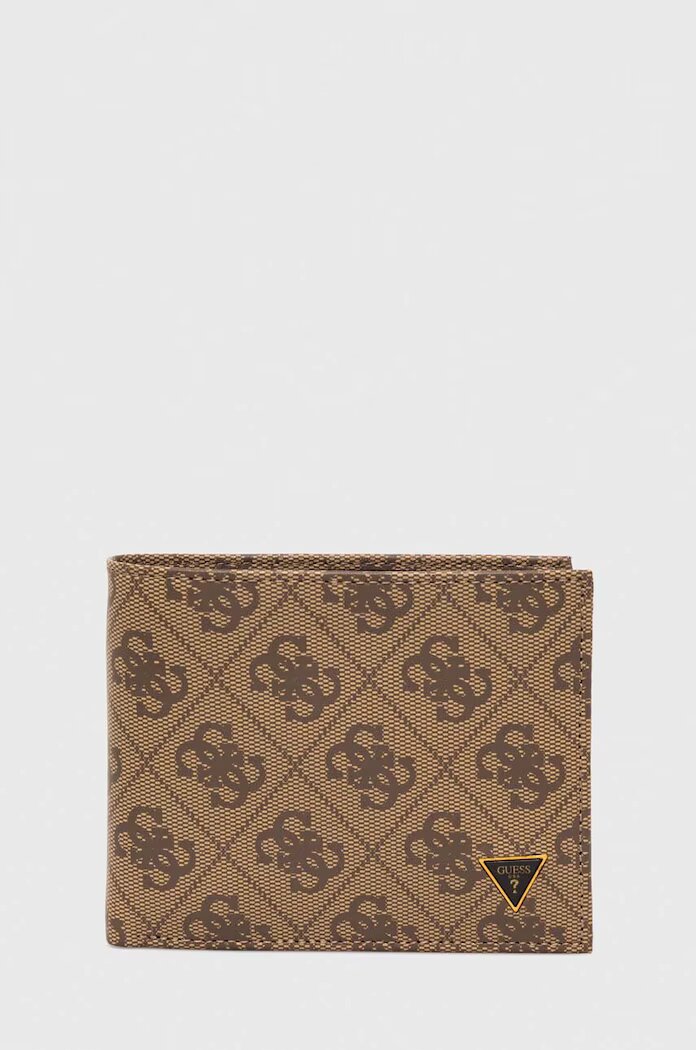 GUESS Кожен портфейл VEZZOLA мъжки в бежово SMVELE LEA20