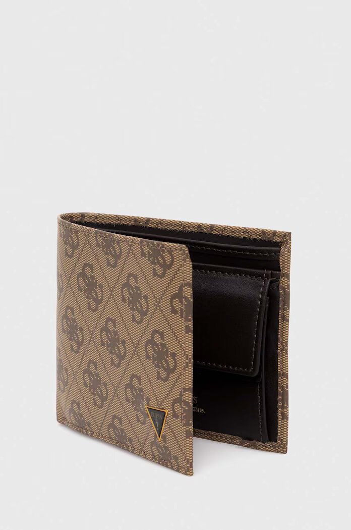 GUESS Кожен портфейл VEZZOLA мъжки в бежово SMVELE LEA20