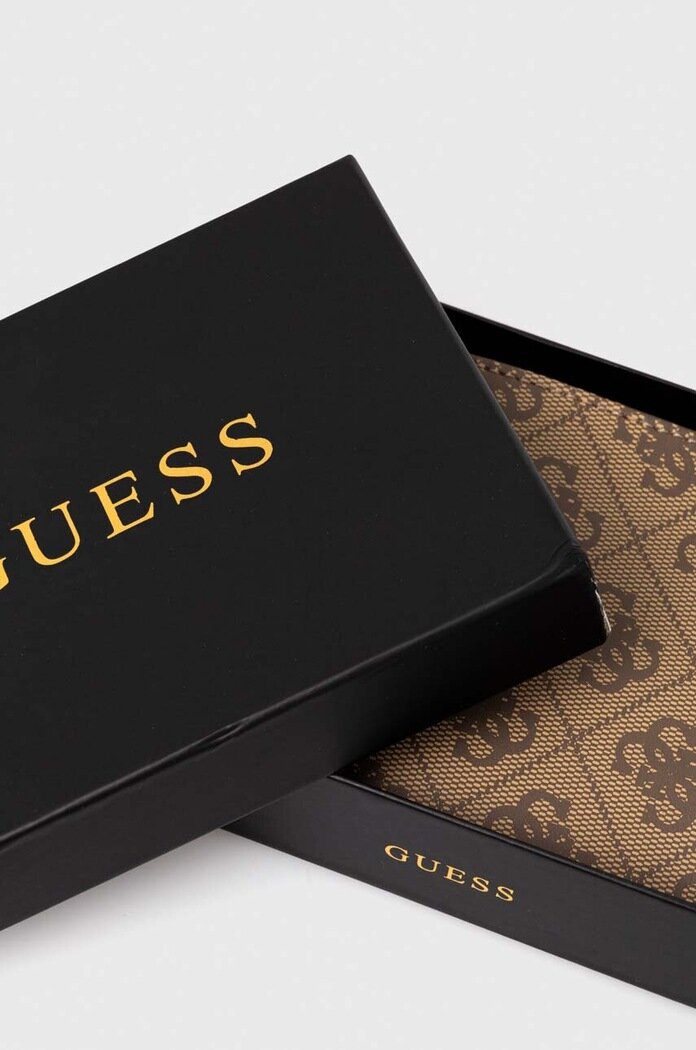 GUESS Кожен портфейл VEZZOLA мъжки в бежово SMVELE LEA20