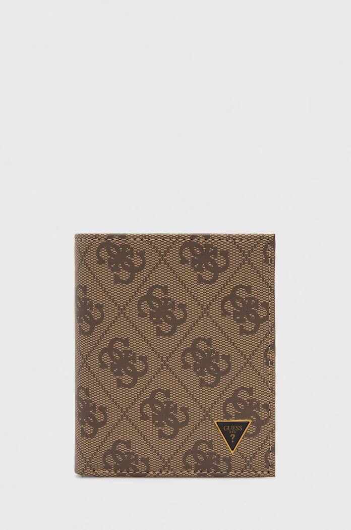 GUESS Кожен портфейл VEZZOLA мъжки в бежово SMVELE LEA22