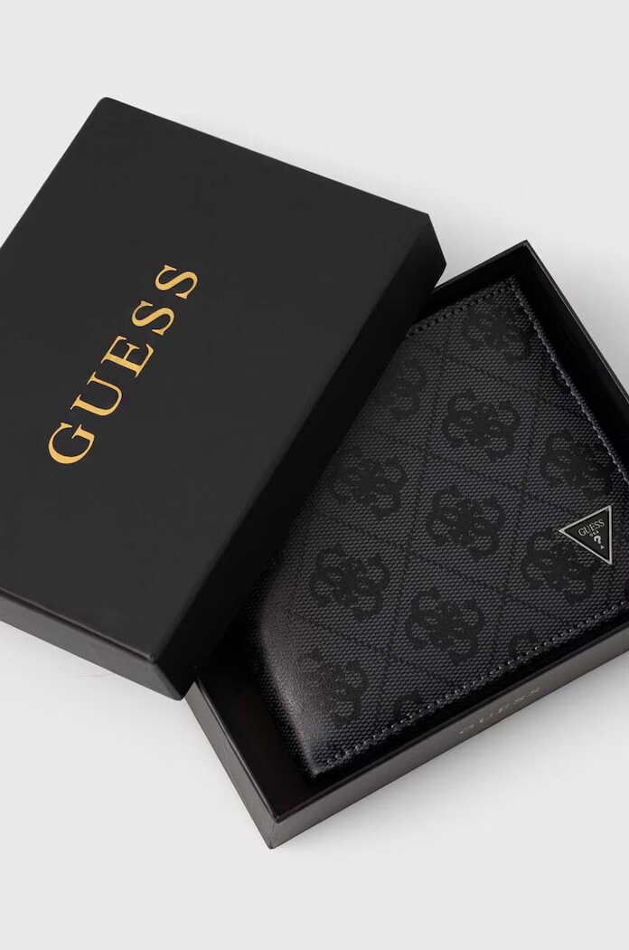 GUESS Кожен портфейл VEZZOLA мъжки в черно SMVELE LEA20