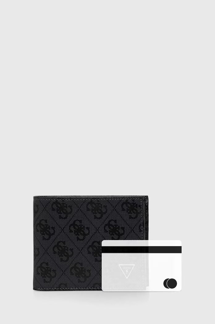 GUESS Кожен портфейл VEZZOLA мъжки в черно SMVELE LEA20