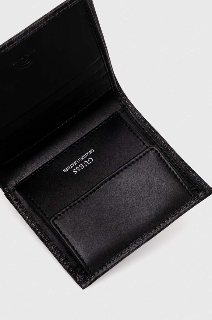 GUESS Кожен портфейл VEZZOLA мъжки в черно SMVELE LEA22