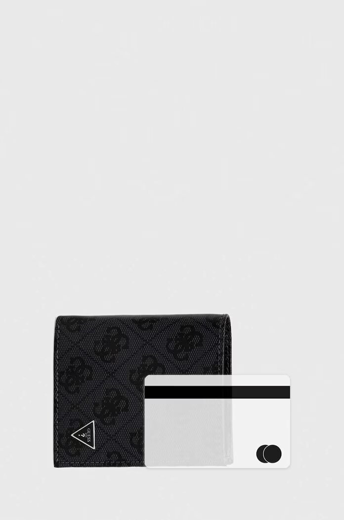 GUESS Кожен портфейл VEZZOLA мъжки в черно SMVELE LEA22