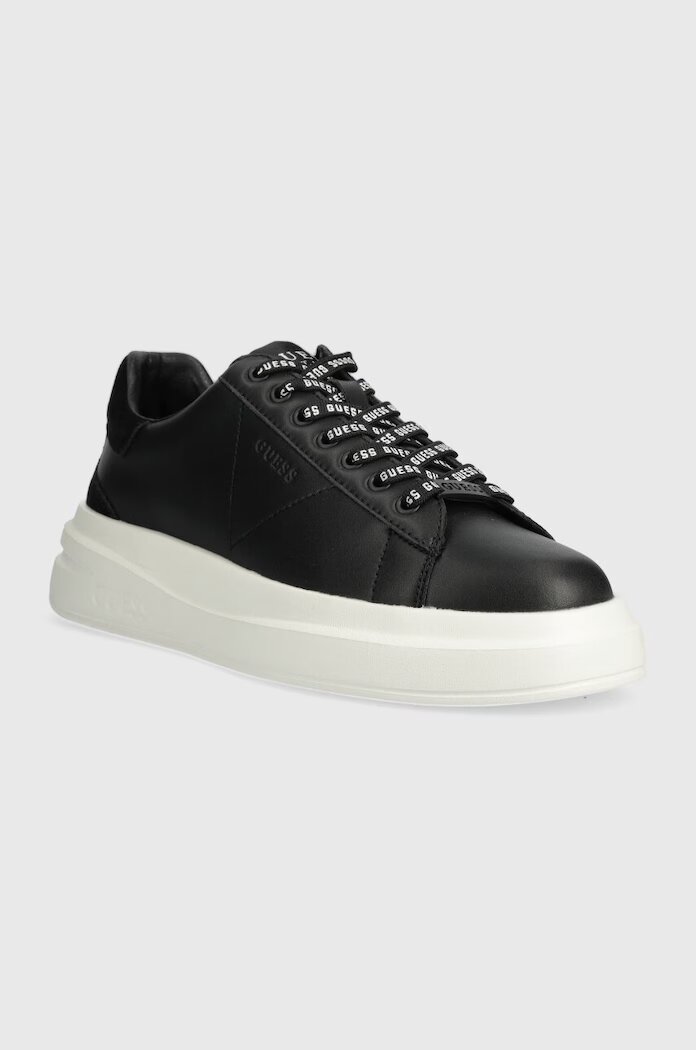 GUESS Кожени маратонки ELBA в черно FMPVIB SUE12