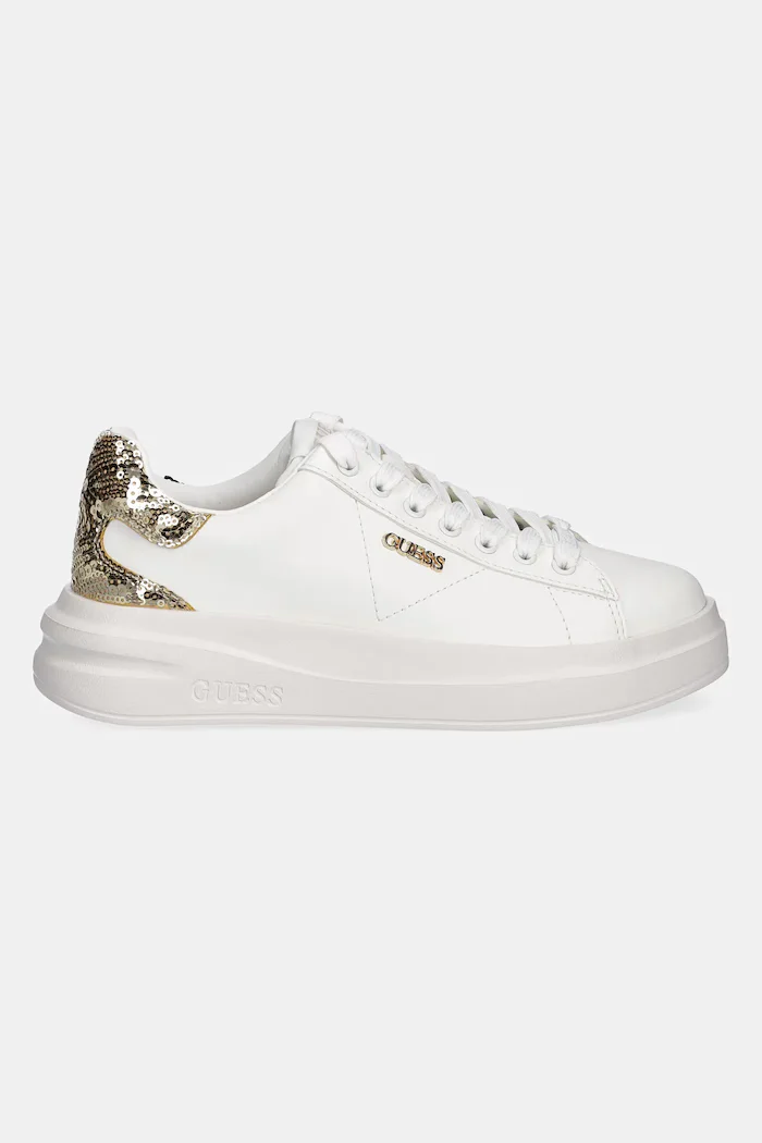 GUESS Кожени маратонки ELBINA10 в бяло FLFE10 ELE12