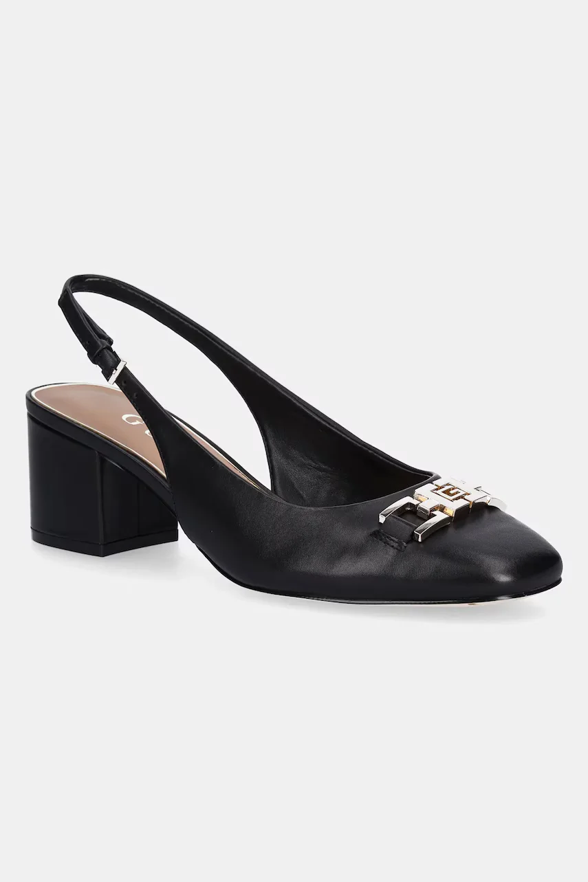 GUESS Кожени обувки с дебел ток CALIDE