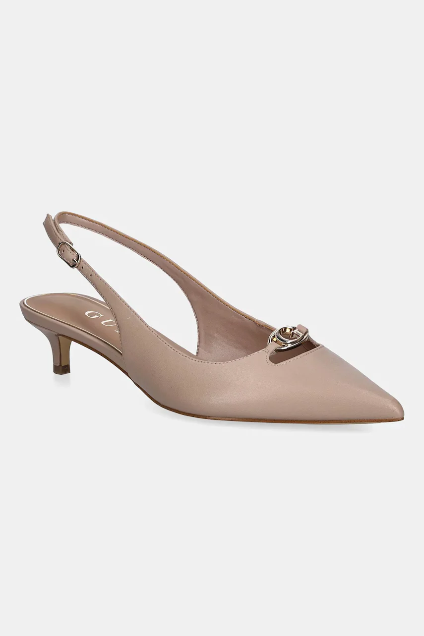 GUESS Кожени обувки с дебел ток JESSAH