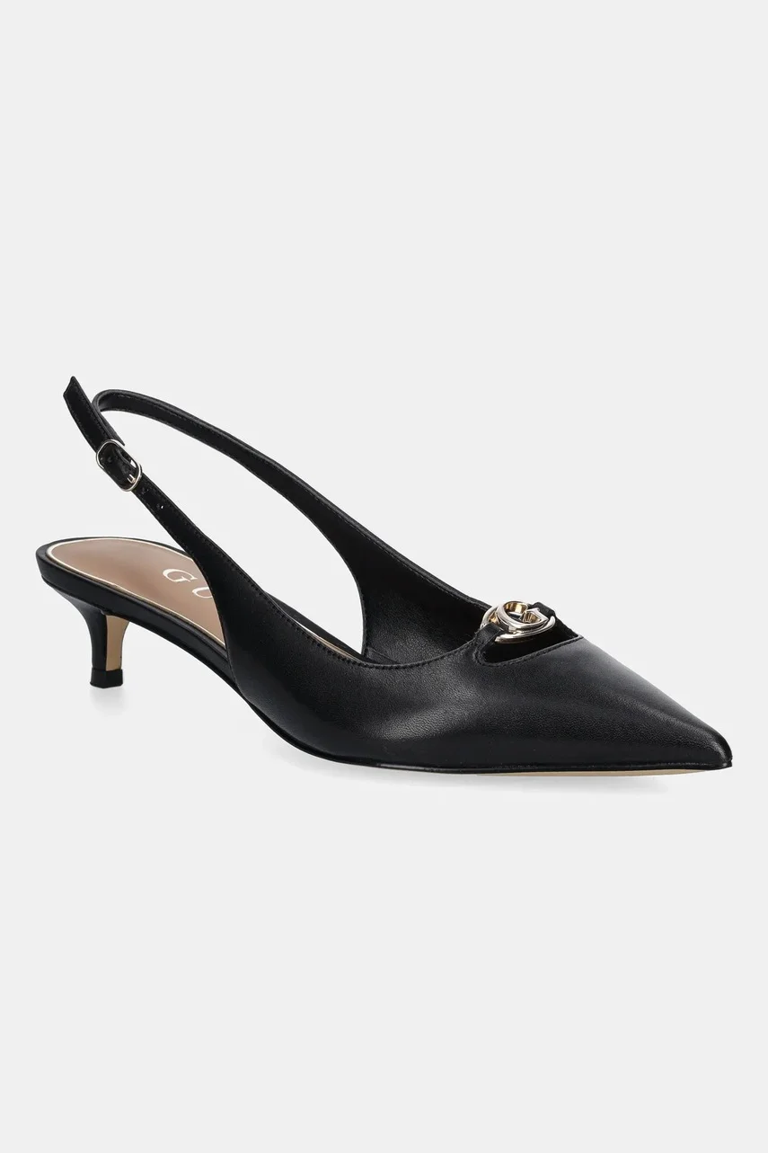 GUESS Кожени обувки с дебел ток JESSAH
