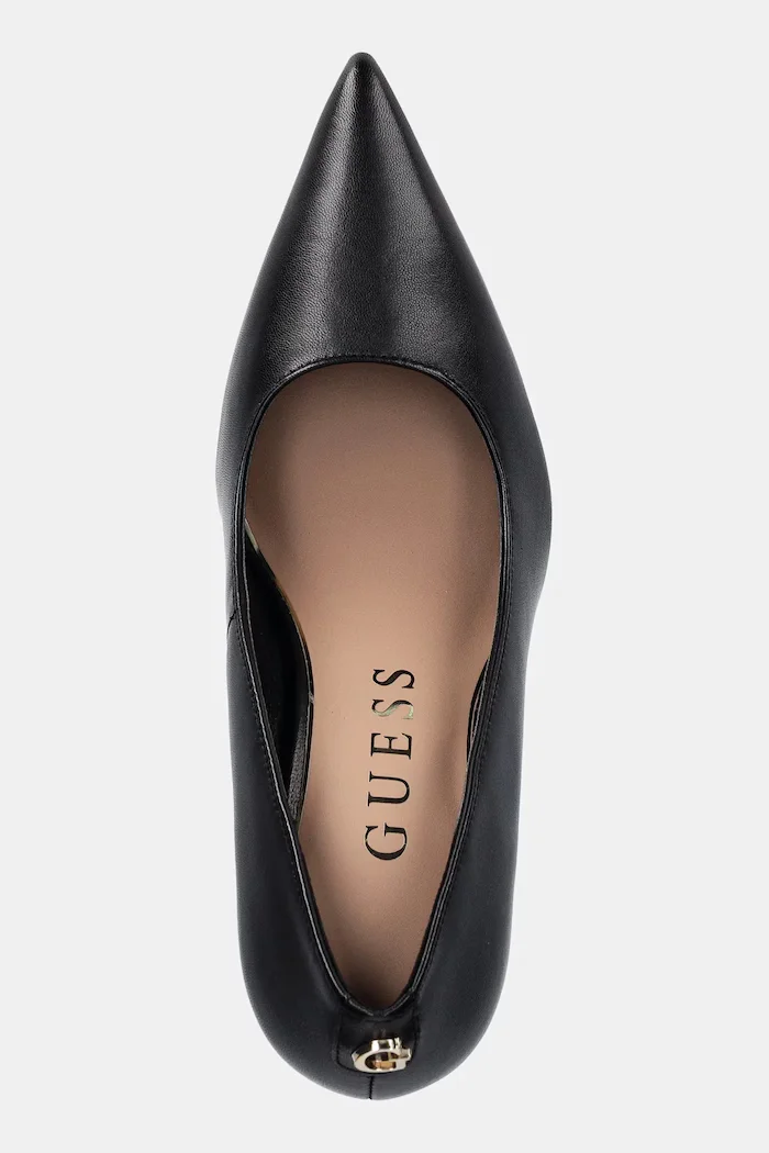 GUESS Кожени обувки с тънък ток PRINDY в черно FLFPRN LEA08